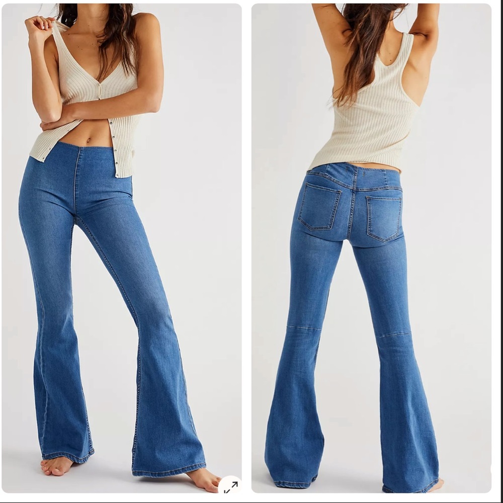 Free People Penny Pull On Flare Jeans Sz 29